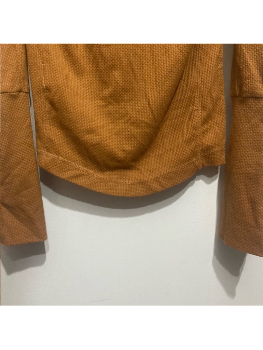 Free People A Little Unruly Longsleeve Thermal Top Rust Orange Eyelet Medium New - Picture 10 of 12